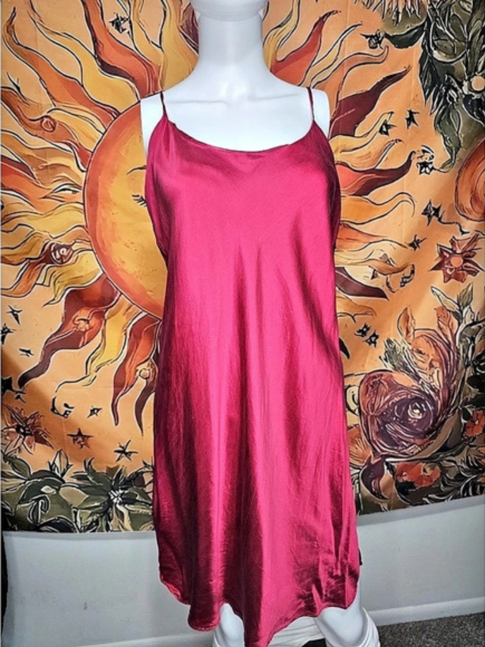 Victoria's Secret Satin Open-Back Slip Dress Pink Maxi
